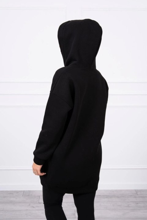 Bluza z kapturem z naszywkami czarna Bluza z kapturem z naszywkami czarna