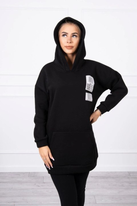 Bluza z kapturem z naszywkami czarna Bluza z kapturem z naszywkami czarna
