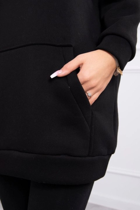 Bluza z kapturem z naszywkami czarna Bluza z kapturem z naszywkami czarna