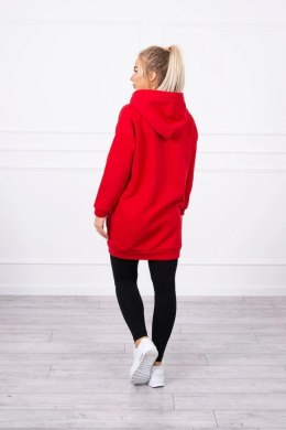 Bluza z kapturem z naszywkami czerwona