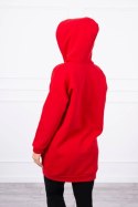 Bluza z kapturem z naszywkami czerwona
