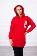 Bluza z kapturem z naszywkami czerwona