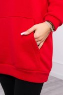 Bluza z kapturem z naszywkami czerwona
