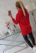 Bluza z kapturem z naszywkami czerwona