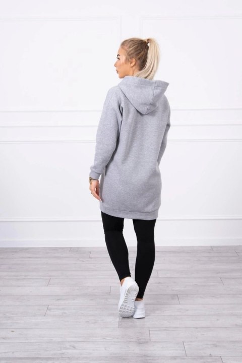 Bluza z kapturem z naszywkami szara Bluza z kapturem z naszywkami szara