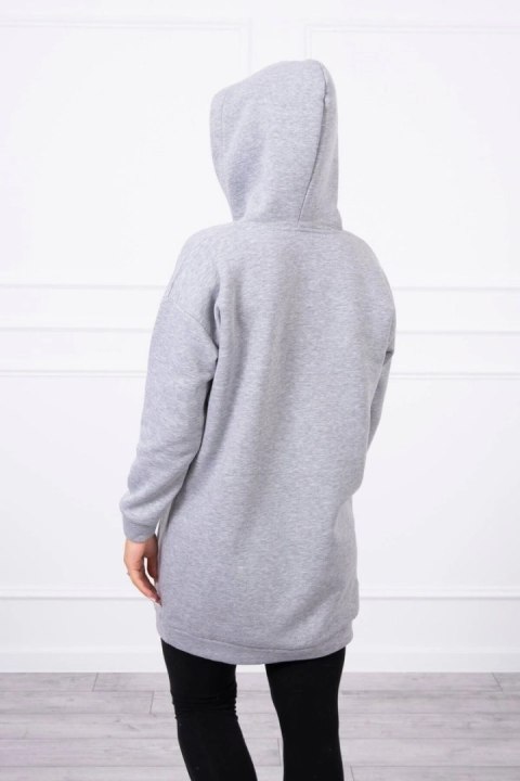 Bluza z kapturem z naszywkami szara Bluza z kapturem z naszywkami szara