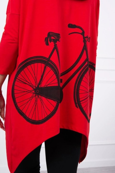 Bluza z nadrukiem roweru czerwona Bluza z nadrukiem roweru czerwona