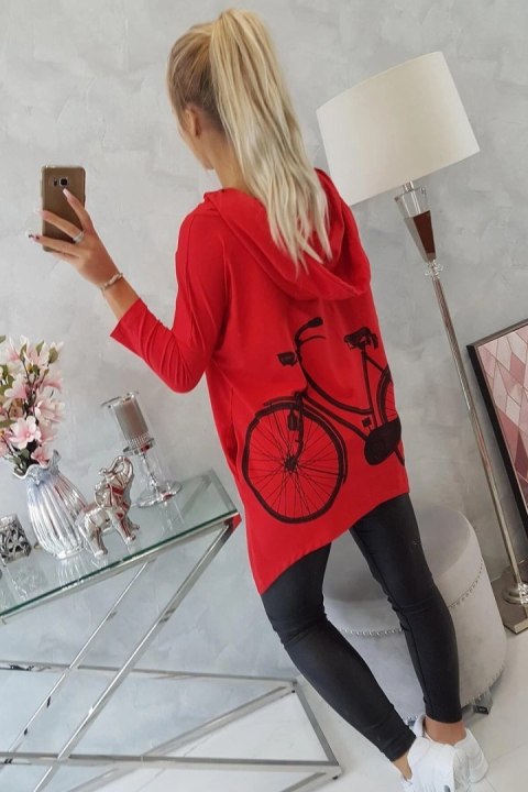 Bluza z nadrukiem roweru czerwona Bluza z nadrukiem roweru czerwona