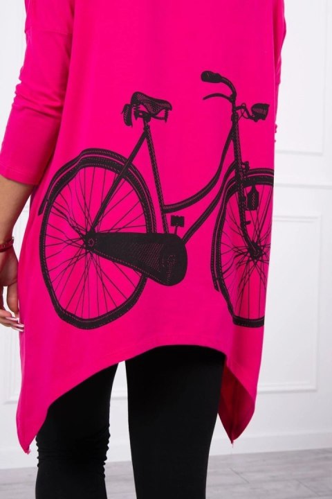 Bluza z nadrukiem roweru fuksja Bluza z nadrukiem roweru fuksja