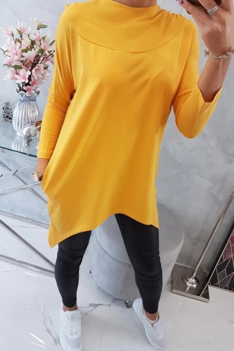 Bluza z nadrukiem roweru musztardowa Bluza z nadrukiem roweru musztardowa