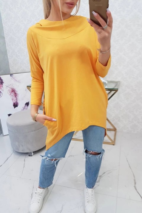 Bluza z nadrukiem roweru musztardowa Bluza z nadrukiem roweru musztardowa
