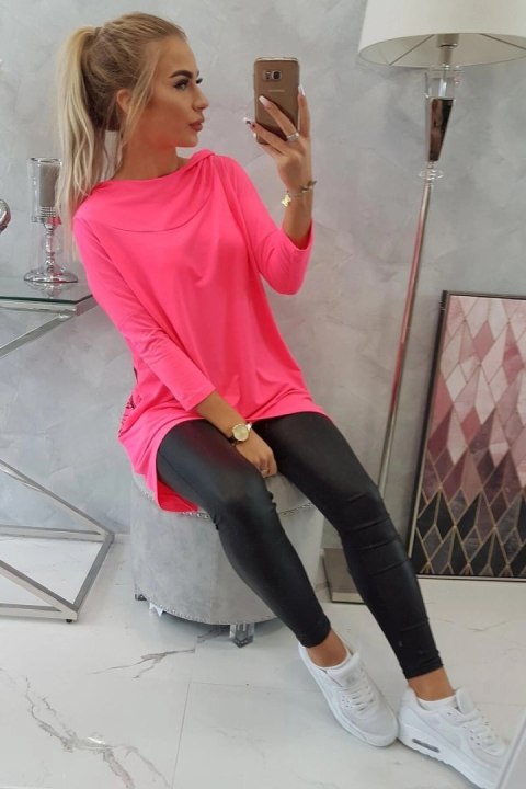 Bluza z nadrukiem roweru różowy neon Bluza z nadrukiem roweru różowy neon