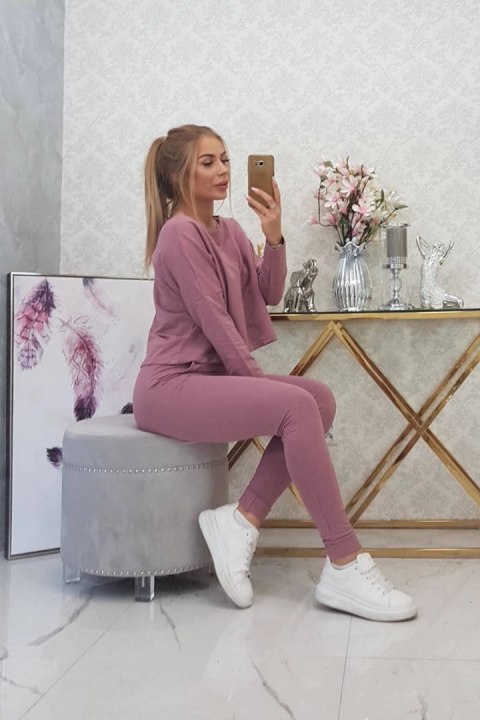 Komplet z bluzką oversize ciemny różowy Komplet z bluzką oversize ciemny różowy