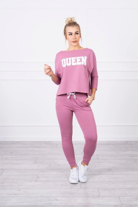 Komplet z nadrukiem Queen ciemny różowy Komplet z nadrukiem Queen ciemny różowy