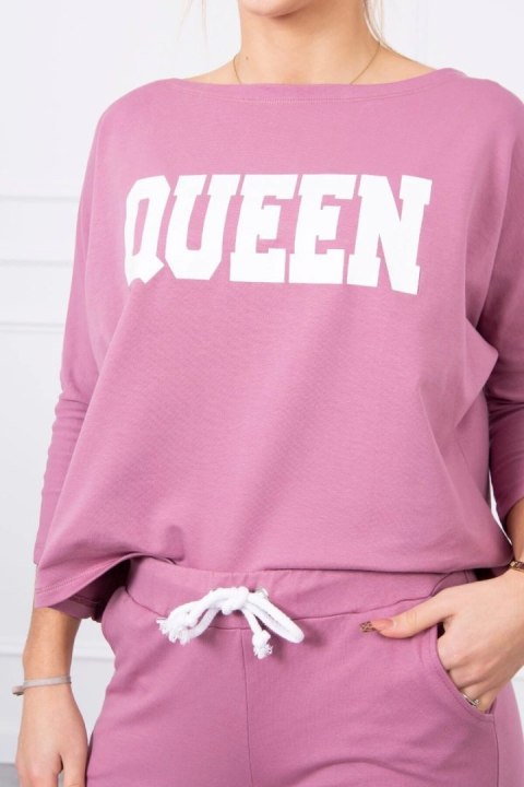 Komplet z nadrukiem Queen ciemny różowy Komplet z nadrukiem Queen ciemny różowy
