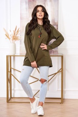 Tunika z suwakiem na kapturze Oversize khaki