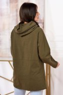 Tunika z suwakiem na kapturze Oversize khaki