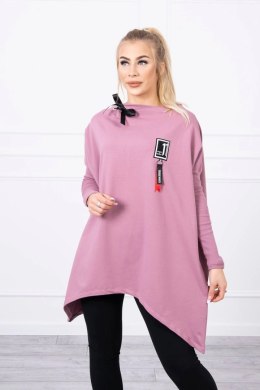 Bluza oversize z asymetrycznymi bokami ciemno różowa