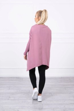 Bluza oversize z asymetrycznymi bokami ciemno różowa