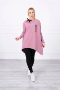 Bluza oversize z asymetrycznymi bokami ciemno różowa