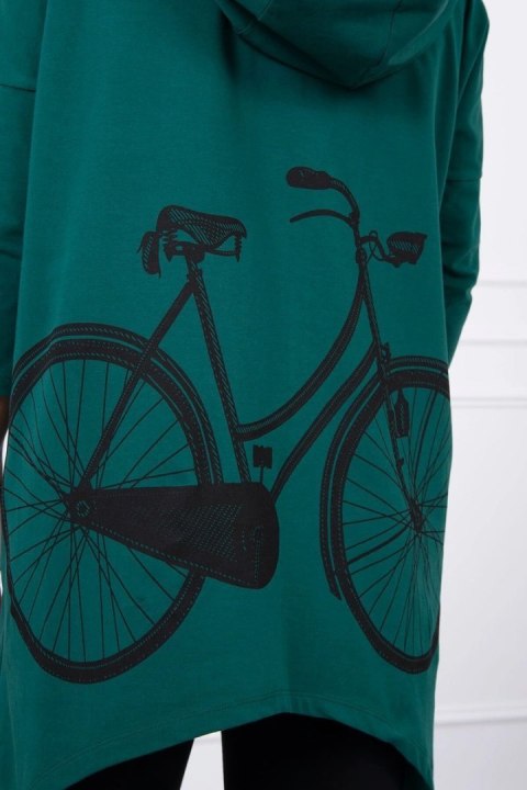 Bluza z nadrukiem roweru zielona Bluza z nadrukiem roweru zielona