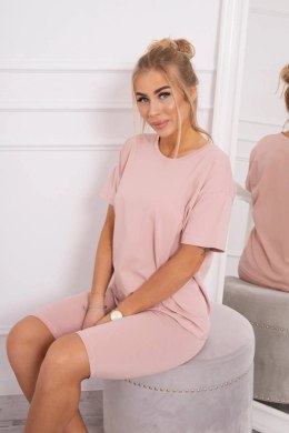 Komplet top+legginsy ciemny pudrowy róż