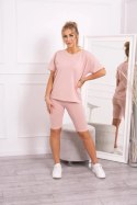 Komplet top+legginsy ciemny pudrowy róż