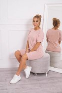 Komplet top+legginsy ciemny pudrowy róż