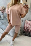 Komplet top+legginsy ciemny pudrowy róż