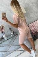 Komplet top+legginsy ciemny pudrowy róż