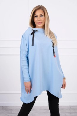 Bluza oversize z asymetrycznymi bokami błękitna