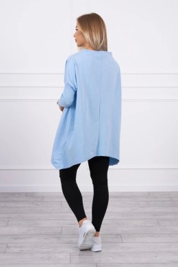 Bluza oversize z asymetrycznymi bokami błękitna