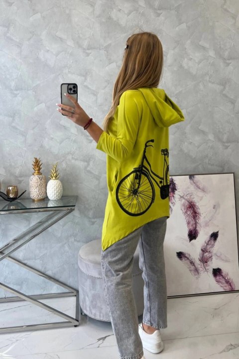 Bluza z nadrukiem roweru kiwi Bluza z nadrukiem roweru kiwi