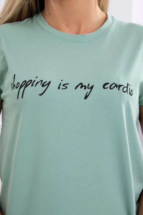 Bluzka Shopping is my cardio ciemno miętowa Bluzka Shopping is my cardio ciemno miętowa