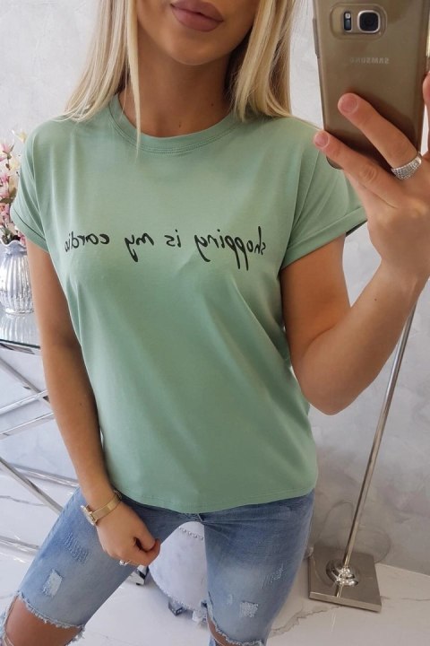 Bluzka Shopping is my cardio ciemno miętowa Bluzka Shopping is my cardio ciemno miętowa