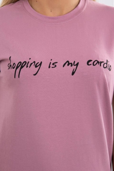 Bluzka Shopping is my cardio ciemno różowa Bluzka Shopping is my cardio ciemno różowa