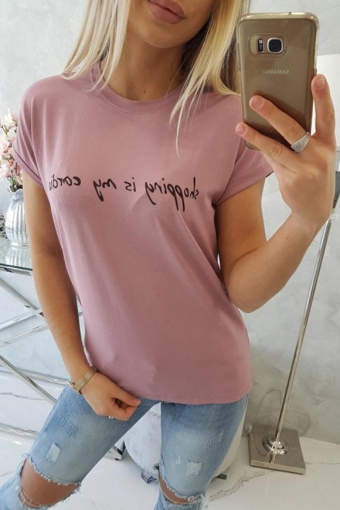 Bluzka Shopping is my cardio ciemno różowa Bluzka Shopping is my cardio ciemno różowa