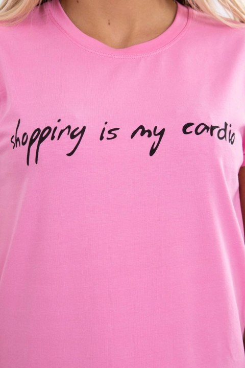 Bluzka Shopping is my cardio jasno różowa Bluzka Shopping is my cardio jasno różowa