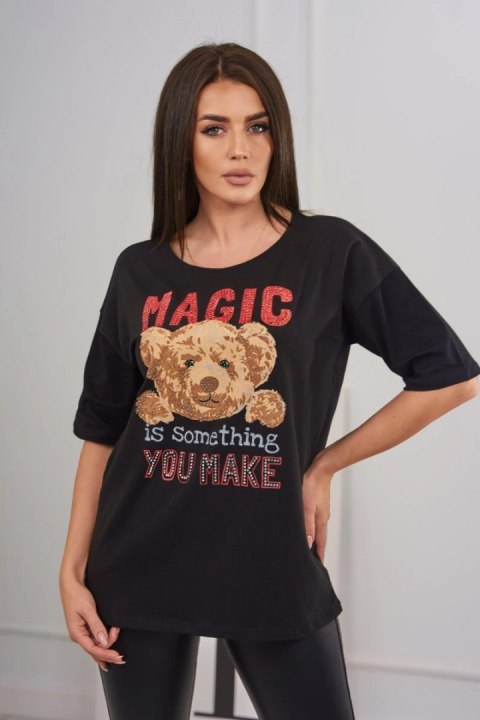 Bluzka z nadrukiem Magic czarna Bluzka z nadrukiem Magic czarna
