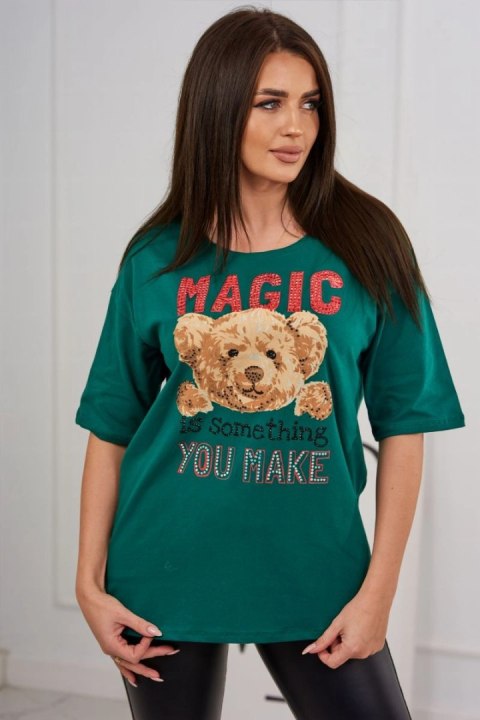 Bluzka z nadrukiem Magic zielona Bluzka z nadrukiem Magic zielona