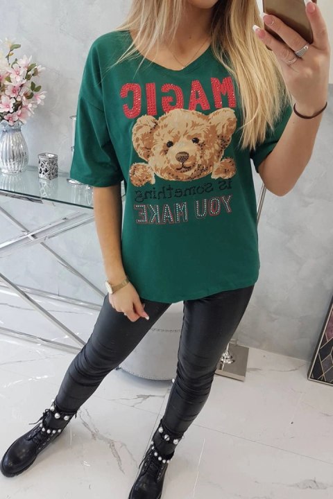 Bluzka z nadrukiem Magic zielona Bluzka z nadrukiem Magic zielona