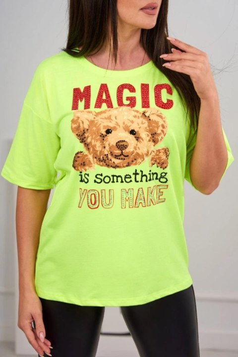 Bluzka z nadrukiem Magic żółty neon Bluzka z nadrukiem Magic żółty neon