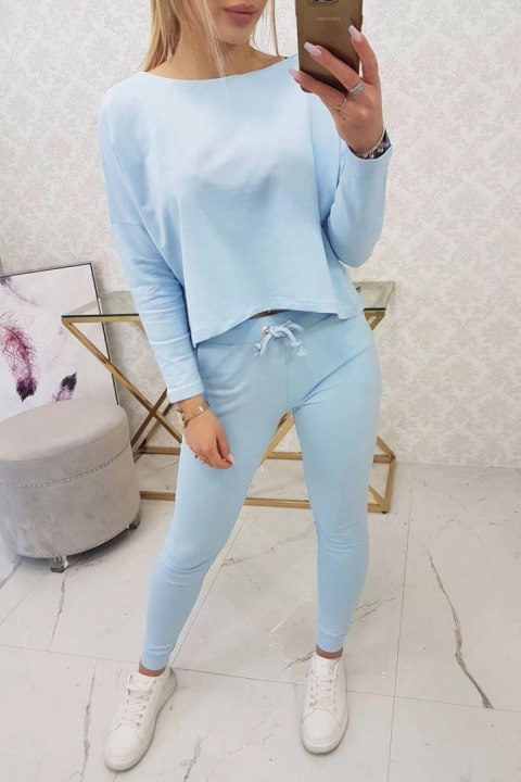 Komplet z bluzką oversize błękitny Komplet z bluzką oversize błękitny