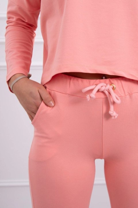 Komplet z bluzką oversize morelowy Komplet z bluzką oversize morelowy