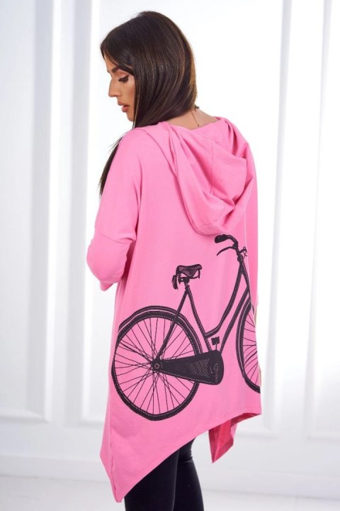 Bluza z nadrukiem roweru jasno różowa Bluza z nadrukiem roweru jasno różowa
