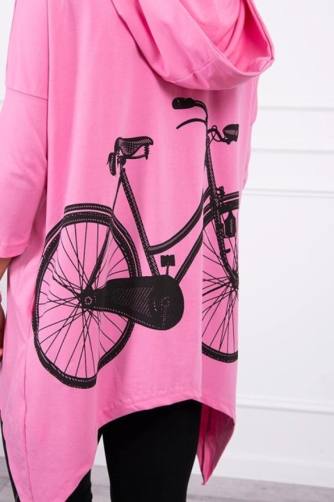 Bluza z nadrukiem roweru jasno różowa Bluza z nadrukiem roweru jasno różowa