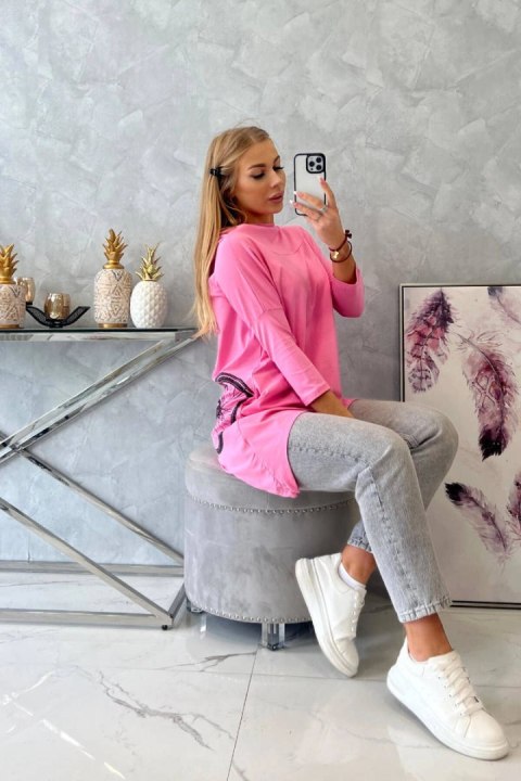 Bluza z nadrukiem roweru jasno różowa Bluza z nadrukiem roweru jasno różowa