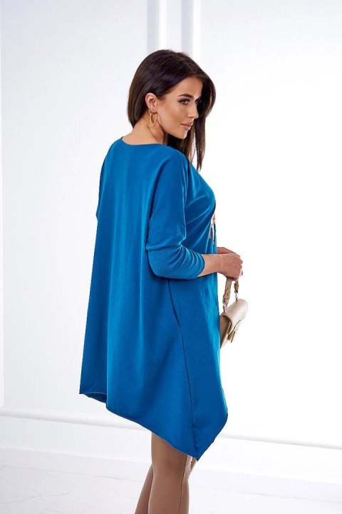 Bluzka oversize z nadrukiem tęczowych ust morski Bluzka oversize z nadrukiem tęczowych ust morski