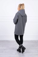 Bluza ocieplana z kapturem grafitowa