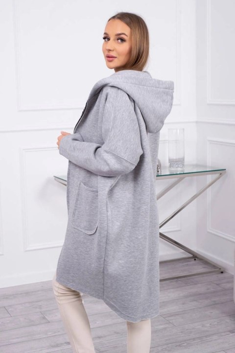 Bluza ocieplana rozpinana z dłuższym tyłem szara Bluza ocieplana rozpinana z dłuższym tyłem szara